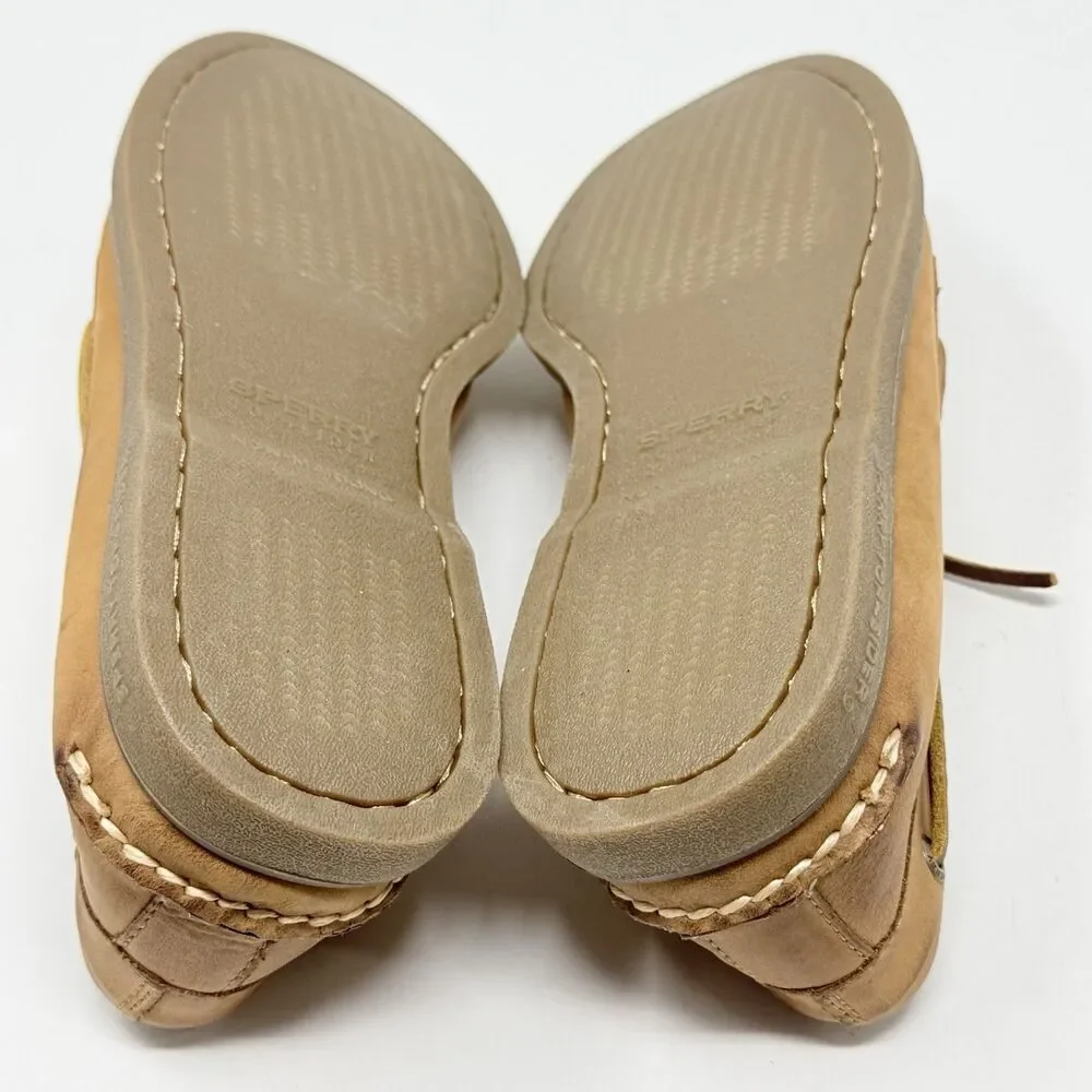 Sperry Gold Cup Authentic 2 Eye Boat Shoes Mens 10 W Wide Honey Brown Leather